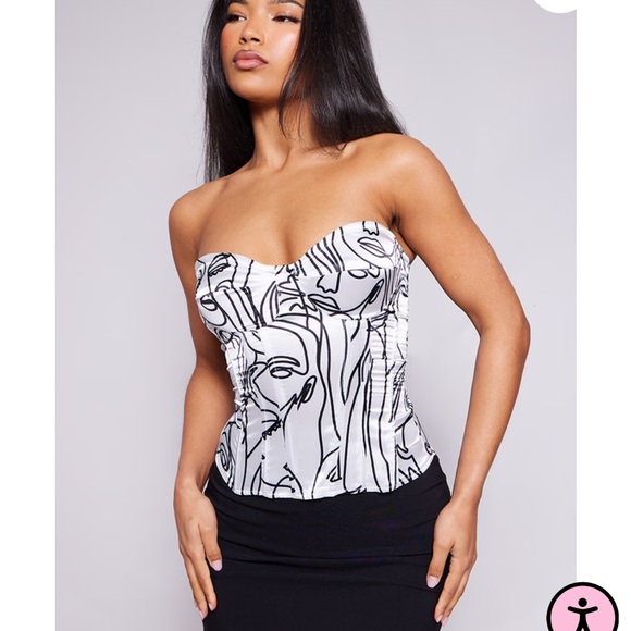 Black and White Face corset - Picture 1 of 2